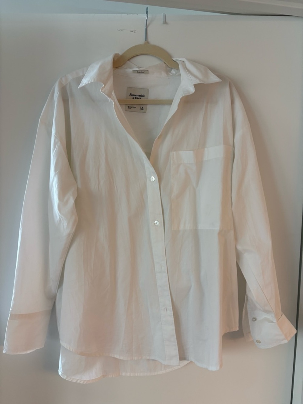 Abercrombie & Fitch Oversized Classic White Button-Down Shirt
